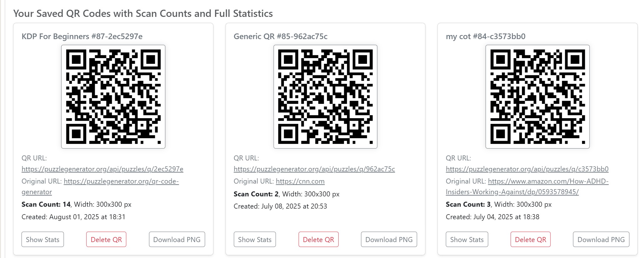 QR code generation with tracking — example